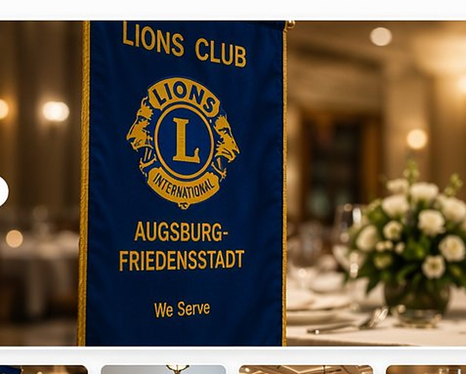 Vereinsbanner des Lions Club Augsburg-Friedensstadt